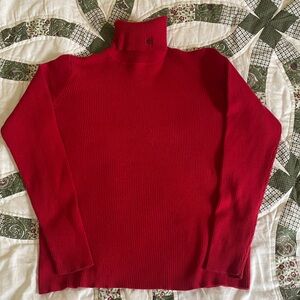 VTG Lauren Ralph Lauren Ribbed Turtleneck Vibrant Red - Size Medium